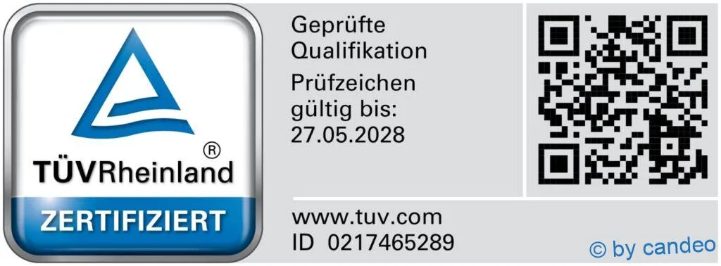 TÜV Zertifikat Zeichen vom TUEV Rheinland