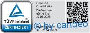TÜV Zertifikat Zeichen vom TUEV Rheinland